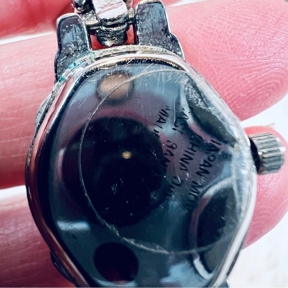 Vintage Lavoni aged Silvertone costume bracelet, watch Japan movement - Picture 6 of 8